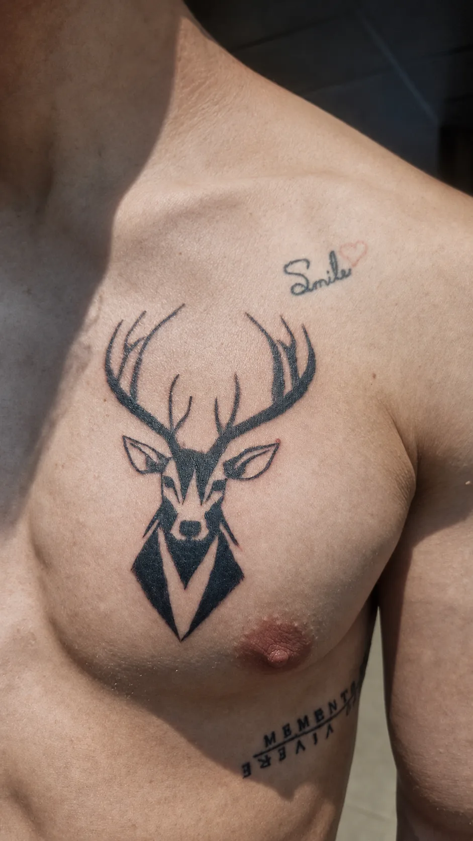 Tatuaje original ciervo geométrico